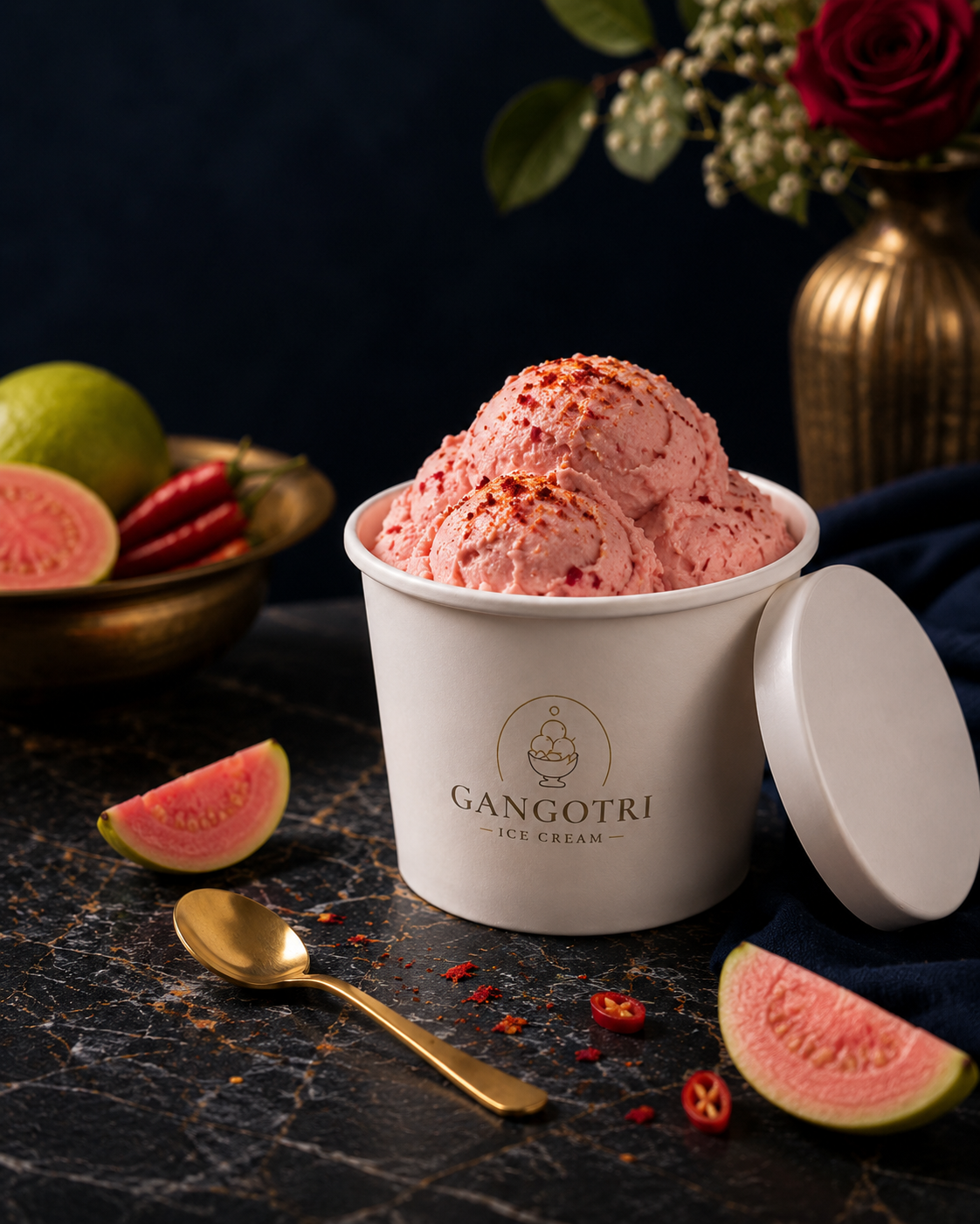Chilli Guava ice cream in a Gangotri cup