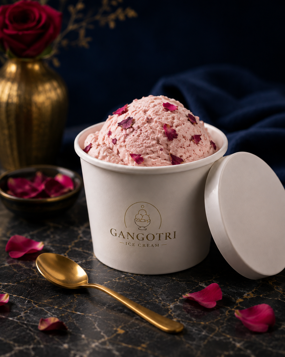 Richie Rose ice cream in a Gangotri cup